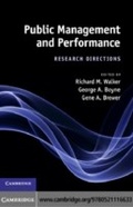 Cover: Public Management and Performance - Cambridge University Press