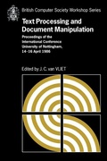 Cover: Text Processing and Document Manipulation - Cambridge University Press
