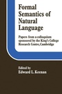 Cover: Formal Semantics of Natural Language - Cambridge University Press