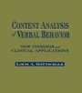 Cover: Content Analysis of Verbal Behavior - Routledge