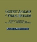 Cover: Content Analysis of Verbal Behavior - Routledge