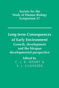 Cover: Long-term Consequences of Early Environment - Cambridge University Press