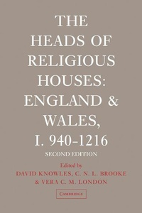 Enlarge image Cover: The Heads of Religious Houses - Cambridge University Press