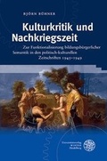 Cover: Kulturkritik und Nachkriegszeit - Universit&auml;tsverlag Winter