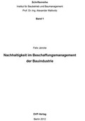 Cover: Nachhaltigkeit im Beschaffungsmanagement der Bauindustrie - Deutscher Verband der Projektmanager in der Bau- und Immobilienwirtschaft