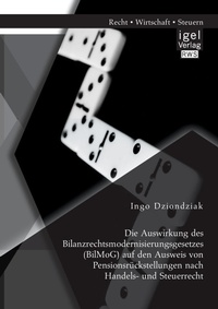 Abbildung von: Die Auswirkung des Bilanzrechtsmodernisierungsgesetzes (BilMoG) auf den Ausweis von Pensionsrueckstellungen nach Handels- und Steuerrecht - Igel Verlag