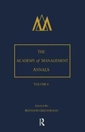 Cover: The Academy of Management Annals, Volume 6 - Routledge