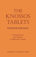Cover: The Knossos Tablets - Cambridge University Press