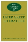 Cover: Later Greek Literature - Cambridge University Press
