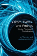 Cover: Crimes, Harms, and Wrongs - Hart Publishing