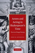 Cover: Actors and Acting in Shakespeare's Time - Cambridge University Press