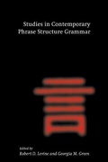 Cover: Studies in Contemporary Phrase Structure Grammar - Cambridge University Press