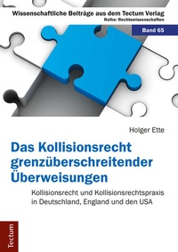 Abbildung von: Das Kollisionsrecht grenzüberschreitender Überweisungen - Tectum Wissenschaftsverlag
