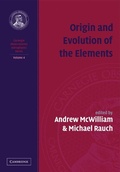 Cover: Origin and Evolution of the Elements - Cambridge University Press