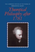 Cover: Theoretical Philosophy after 1781 - Cambridge University Press