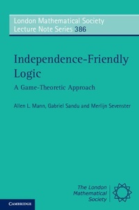 Enlarge image Cover: Independence-Friendly Logic - Cambridge University Press