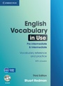 Cover: English Vocabulary in Use: Pre-intermediate and Intermediate with Answers and CD-ROM - Cambridge University Press