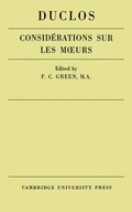 Cover: Considerations sur les Murs de ce Siecle - Cambridge University Press