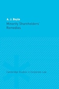 Cover: Minority Shareholders' Remedies - Cambridge University Press