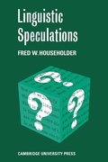 Cover: Linguistic Speculations - Cambridge University Press