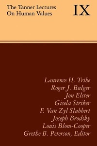 Enlarge image Cover: The Tanner Lectures on Human Values - Cambridge University Press