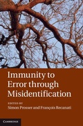Cover: Immunity to Error through Misidentification - Cambridge University Press