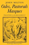 Cover: Odes, Pastorals, Masques - Cambridge University Press