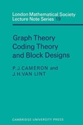Cover: Graph Theory, Coding Theory and Block Designs - Cambridge University Press