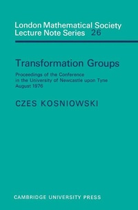 Abbildung von: Transformation Groups - Cambridge University Press