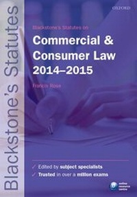 Abbildung von: Blackstone's Statutes on Commercial & Consumer Law 2014-2015 - Oxford University Press