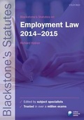 Cover: Blackstone's Statutes on Employment Law 2014-2015 - Oxford University Press