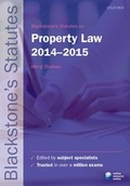 Cover: Blackstone's Statutes on Property Law 2014-2015 - Oxford University Press