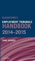 Cover: Blackstone's Employment Tribunals Handbook 2014-15 - Oxford University Press