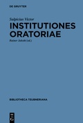 Cover: Institutiones oratoriae - De Gruyter