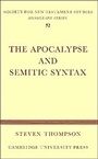 Cover: The Apocalypse and Semitic Syntax - Cambridge University Press