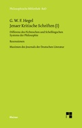 Cover: Jenaer Kritische Schriften I - Meiner