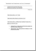 Cover: The Building Act 1984 - TSO
