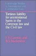 Cover: Tortious Liability for Unintentional Harm in the Common Law and the Civil Law: Volume 1, Text - Cambridge University Press