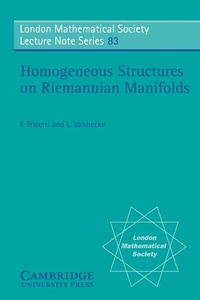 Abbildung von: Homogeneous Structures on Riemannian Manifolds - Cambridge University Press