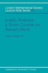 Abbildung von: P-adic Analysis - Cambridge University Press