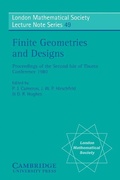 Cover: Finite Geometries and Designs - Cambridge University Press