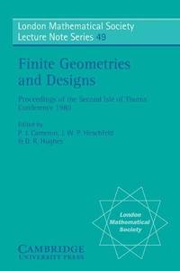 Enlarge image Cover: Finite Geometries and Designs - Cambridge University Press