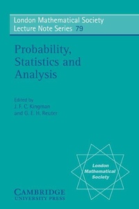 Enlarge image Cover: Probability, Statistics and Analysis - Cambridge University Press