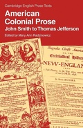 Cover: American Colonial Prose - Cambridge University Press