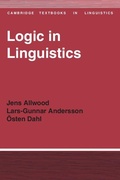 Cover: Logic in Linguistics - Cambridge University Press