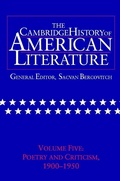 Cover: The Cambridge History of American Literature: Volume 5, Poetry and Criticism, 1900-1950 - Cambridge University Press