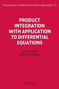 Cover: Product Integration with Application to Differential Equations - Cambridge University Press