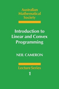 Enlarge image Cover: Introduction to Linear and Convex Programming - Cambridge University Press