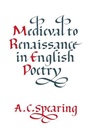 Cover: Medieval to Renaissance in English Poetry - Cambridge University Press