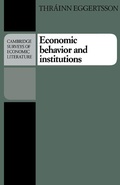 Cover: Economic Behavior and Institutions - Cambridge University Press